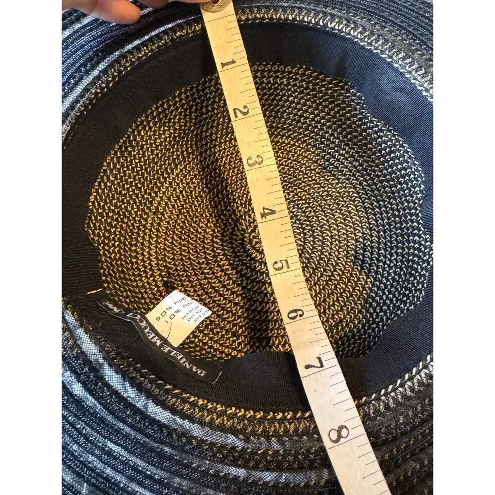 Daniele Meucci Black and Tan Paper Straw Sun Hat Women's One Size